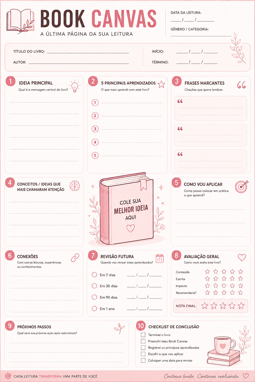 Canvas de Leitura em Tons Rosé